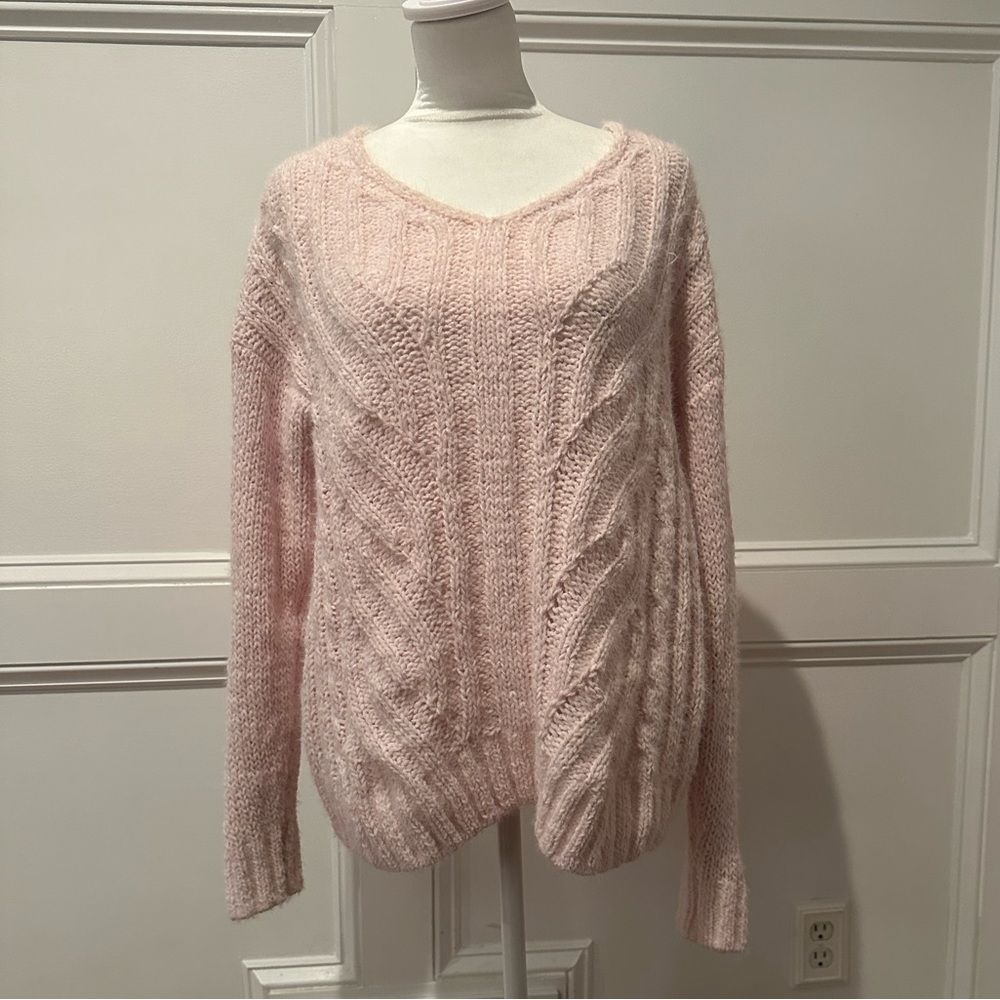 Cupcake Clothing Ltd Pink Chenille Cable Sweater | Size M